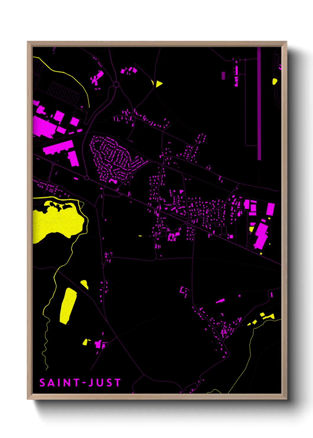 Une affiche de carte sur Saint-Just