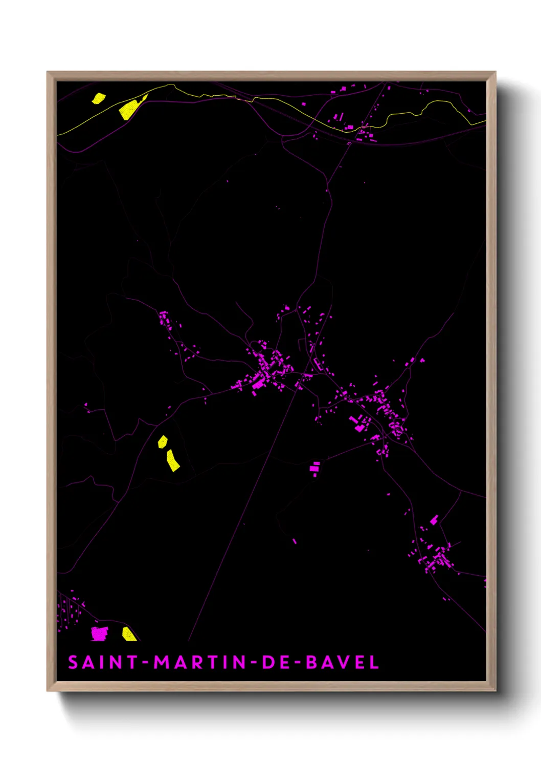 Une affiche de carte sur Saint-Martin-de-Bavel