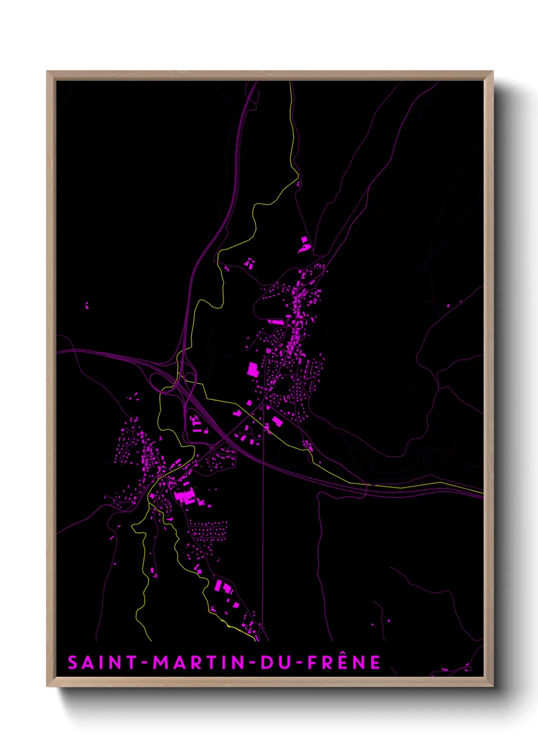 Un poster carteSaint-Martin-du-Frêne