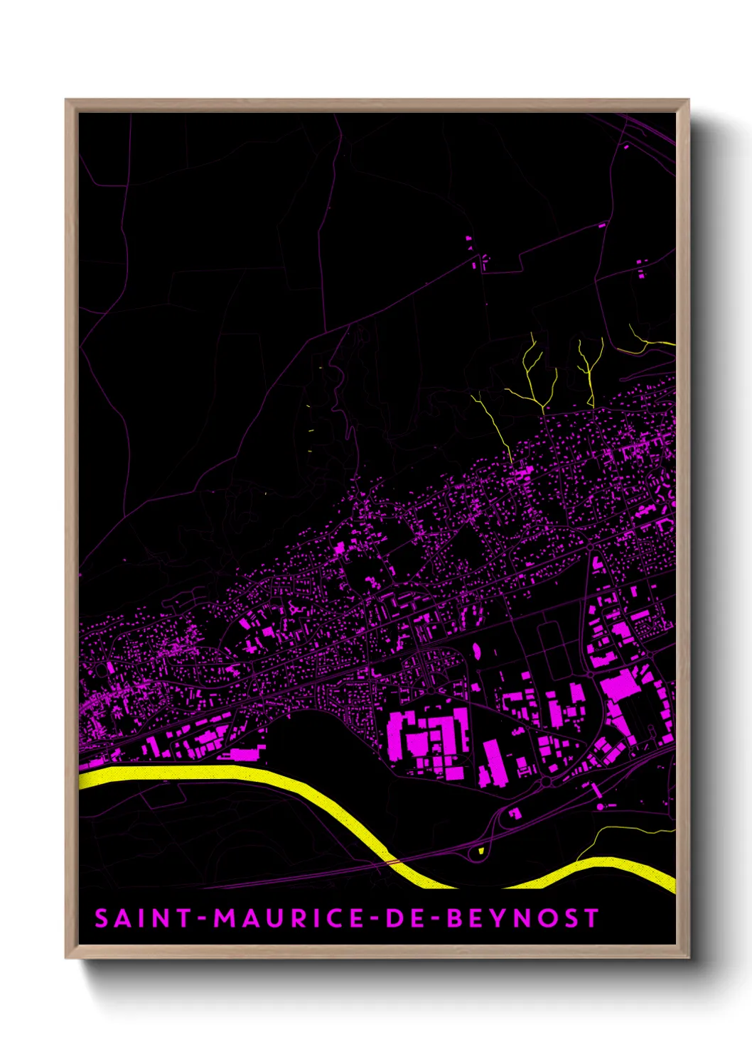 Une affiche de carte sur Saint-Maurice-de-Beynost