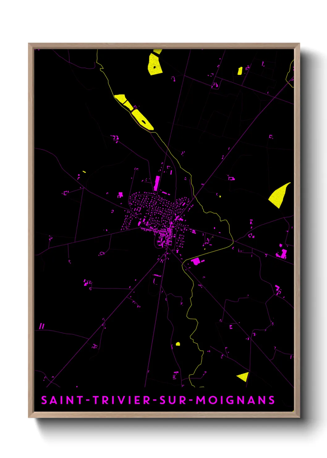 Une affiche de carte sur Saint-Trivier-sur-Moignans