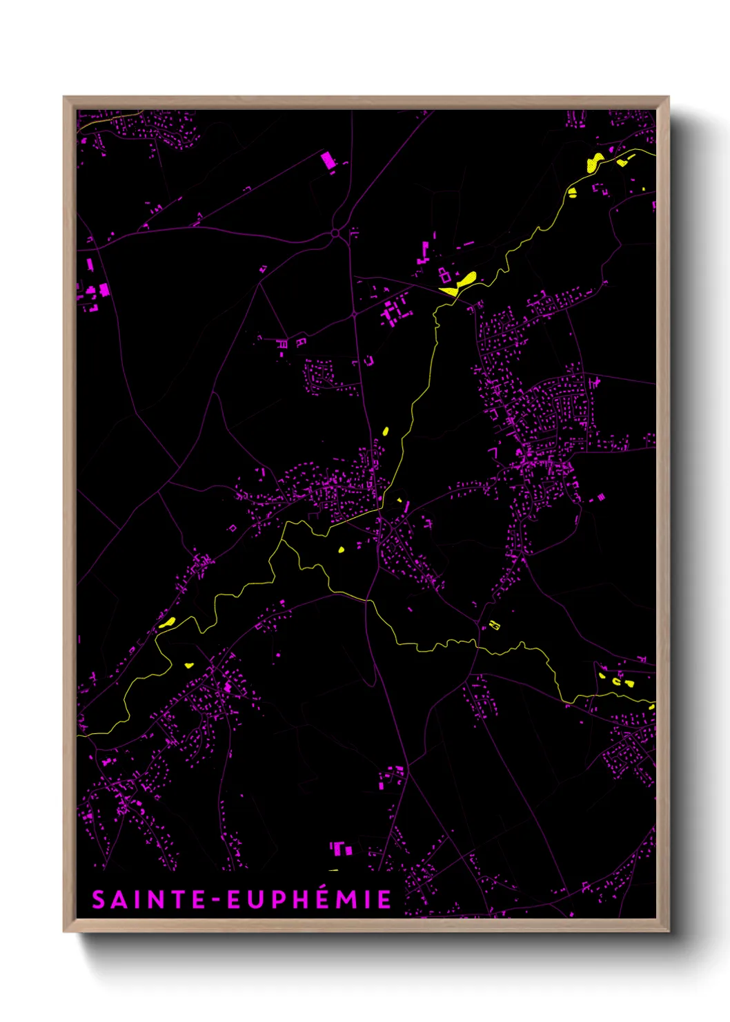 Une affiche de carte sur Sainte-Euphémie