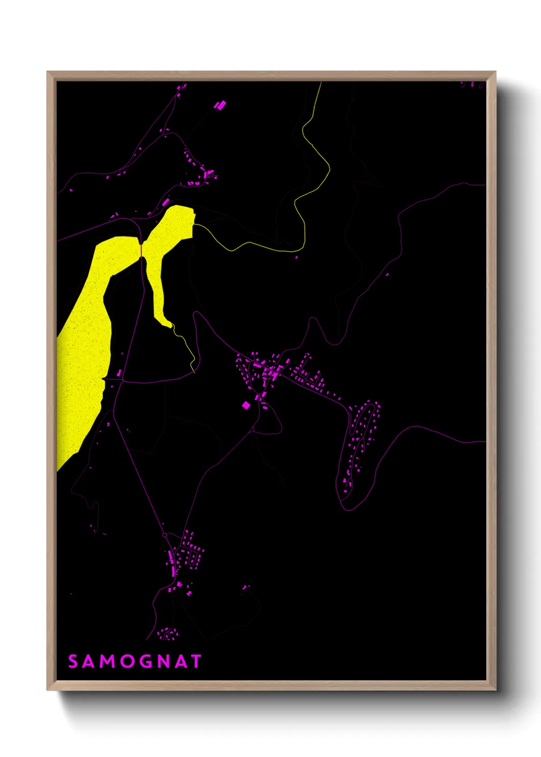 Une affiche de carte sur Samognat