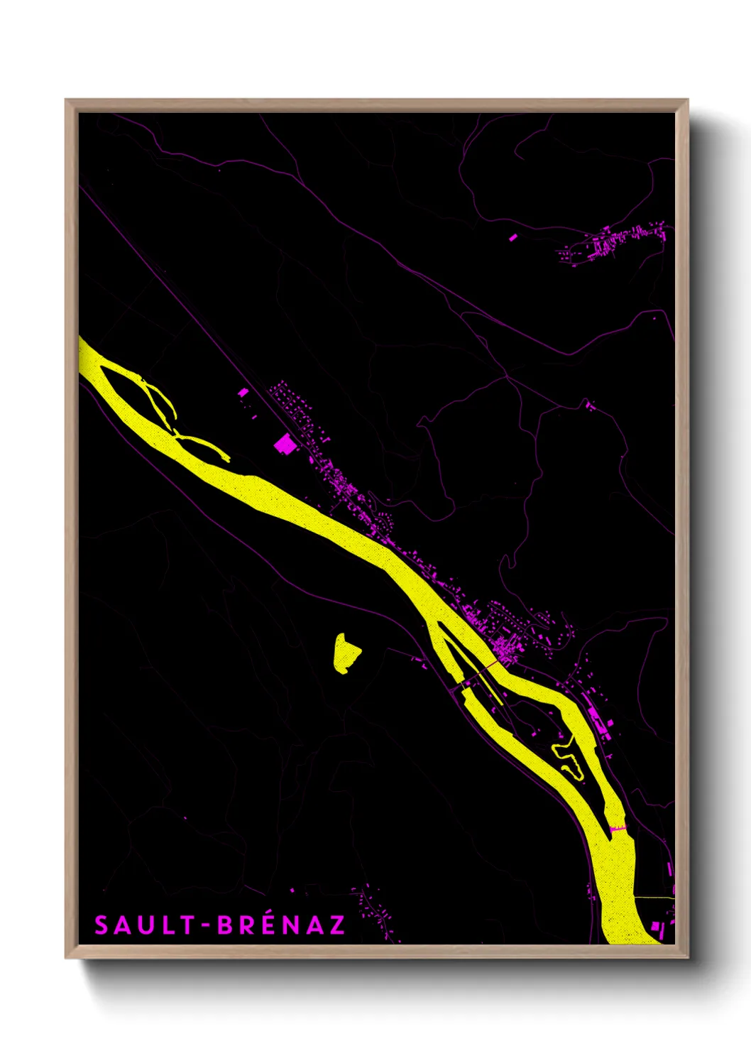 Une affiche de carte sur Sault-Brénaz