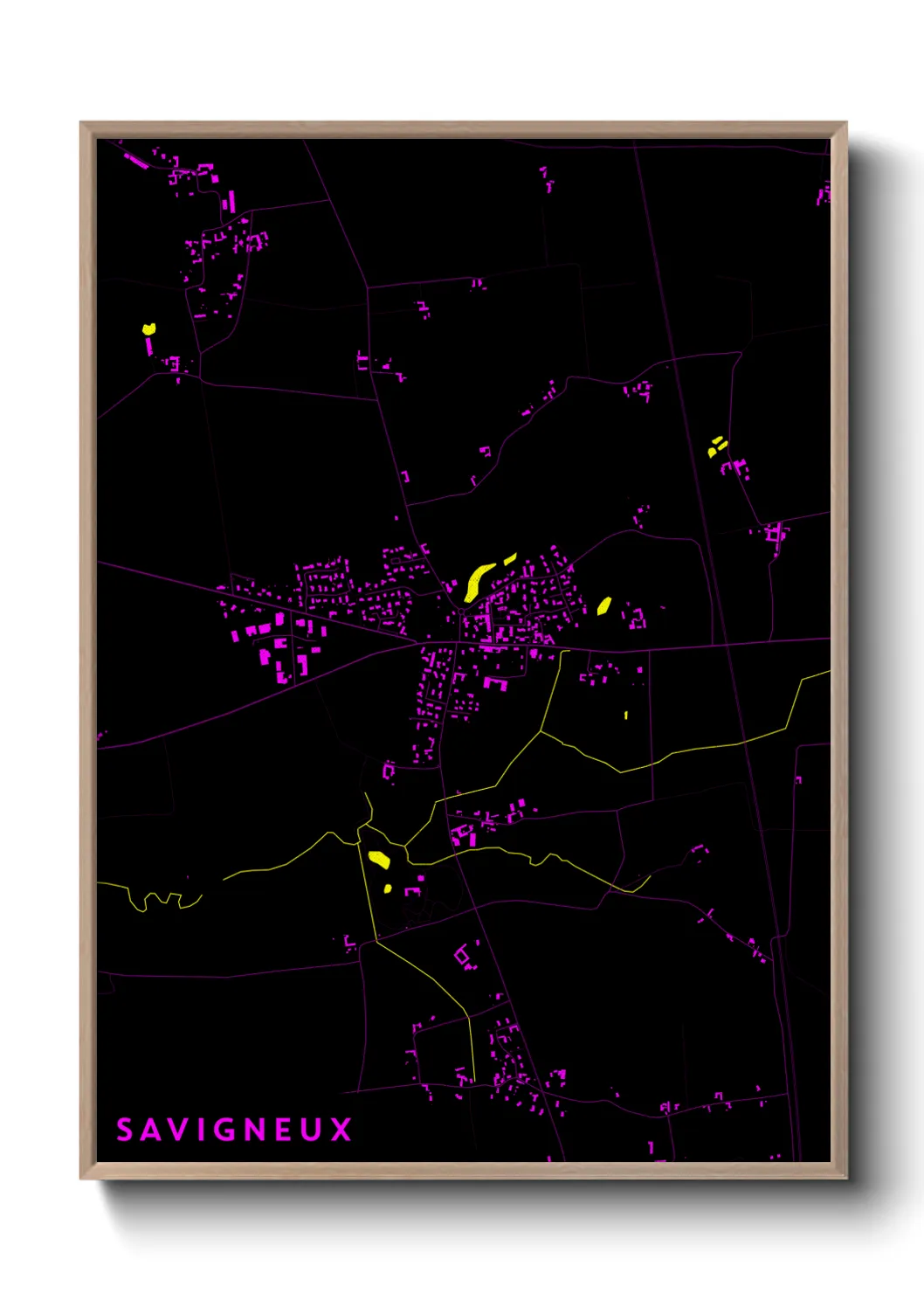 Une affiche de carte sur Savigneux