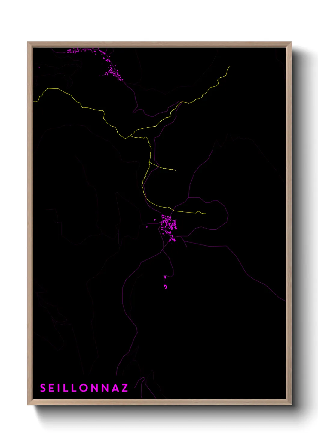 Une affiche de carte sur Seillonnaz