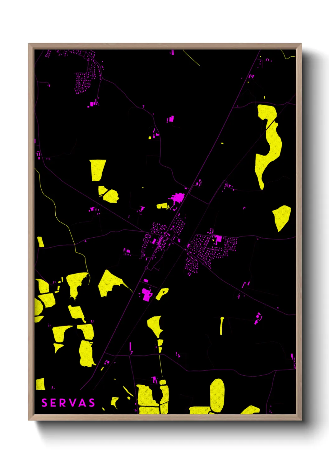 Une affiche de carte sur Servas