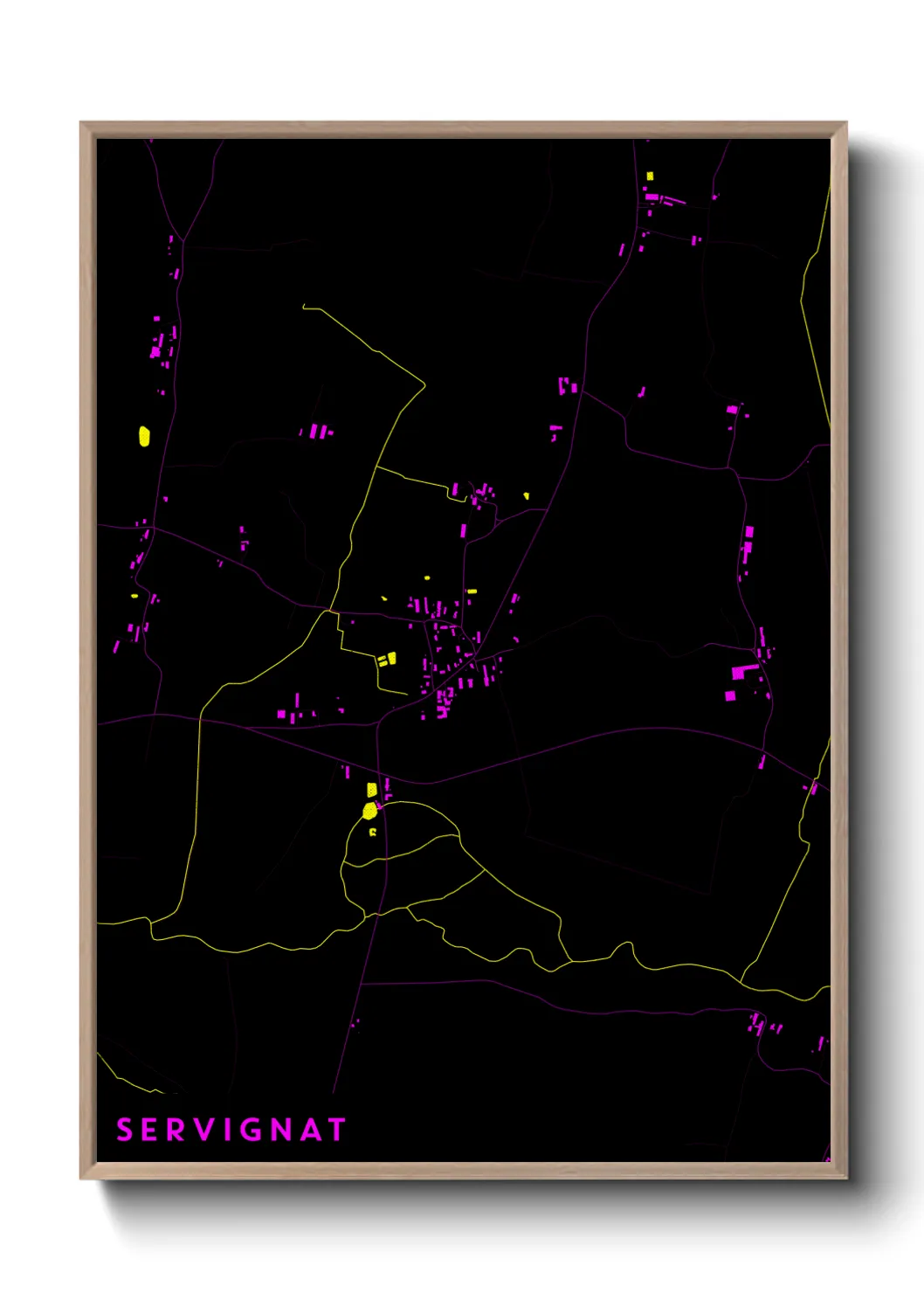 Une affiche de carte sur Servignat