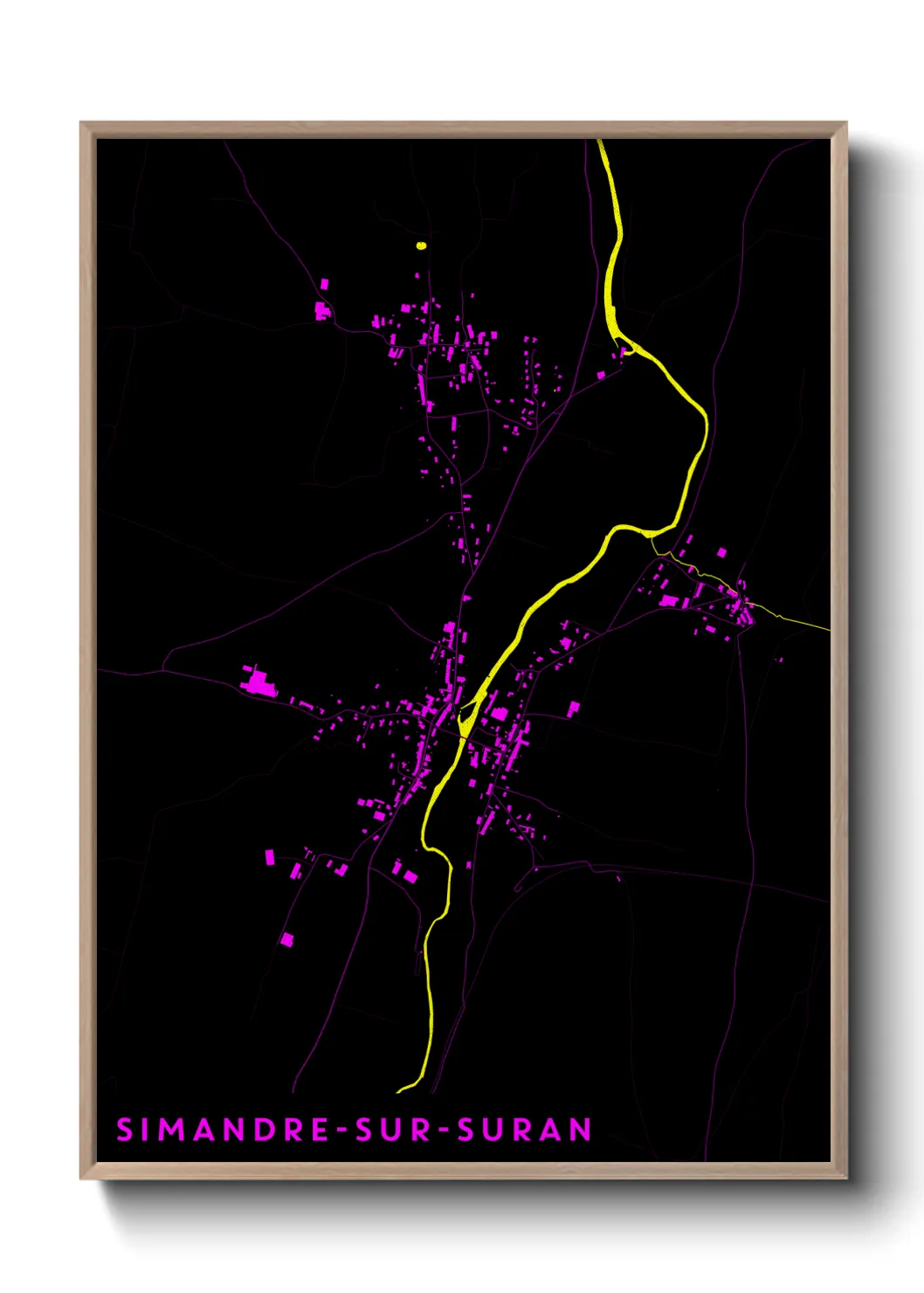 Une affiche de carte sur Simandre-sur-Suran