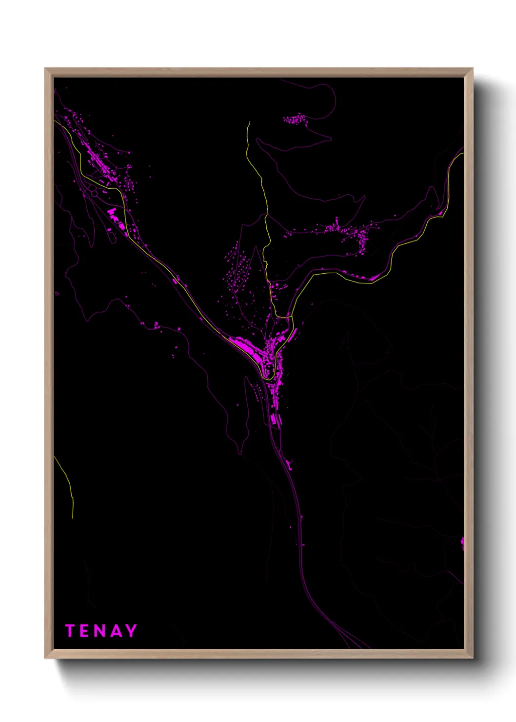 Une affiche de carte sur Tenay