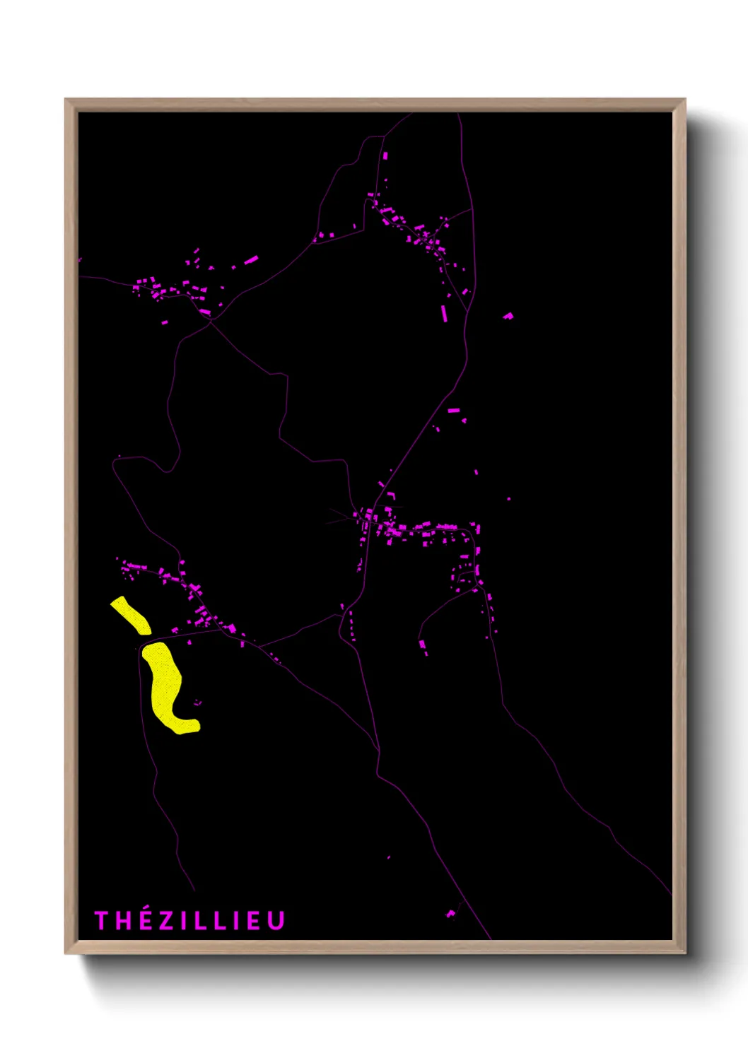 Une affiche de carte sur Thézillieu