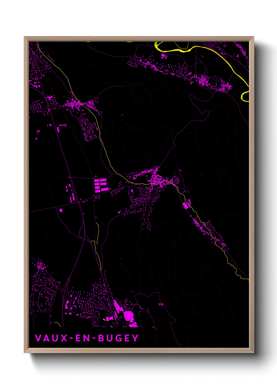 Une affiche de carte sur Vaux-en-Bugey