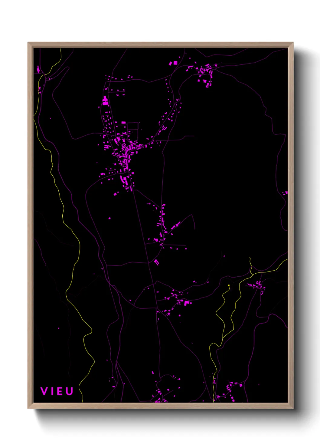 Une affiche de carte sur Vieu