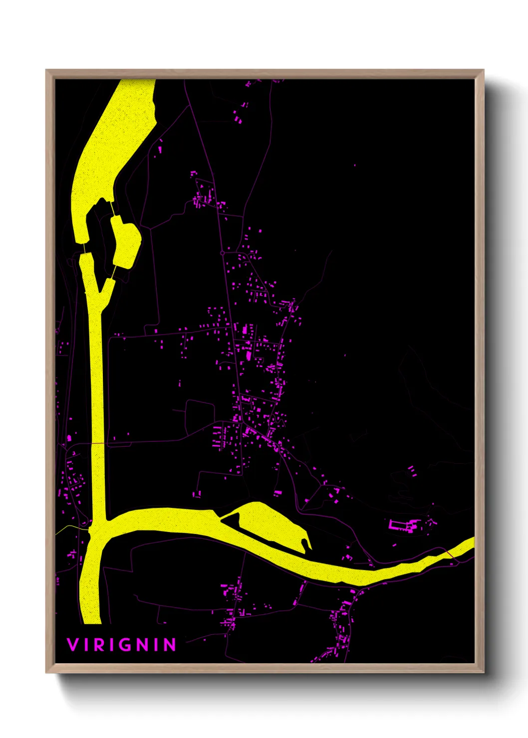 Une affiche de carte sur Virignin