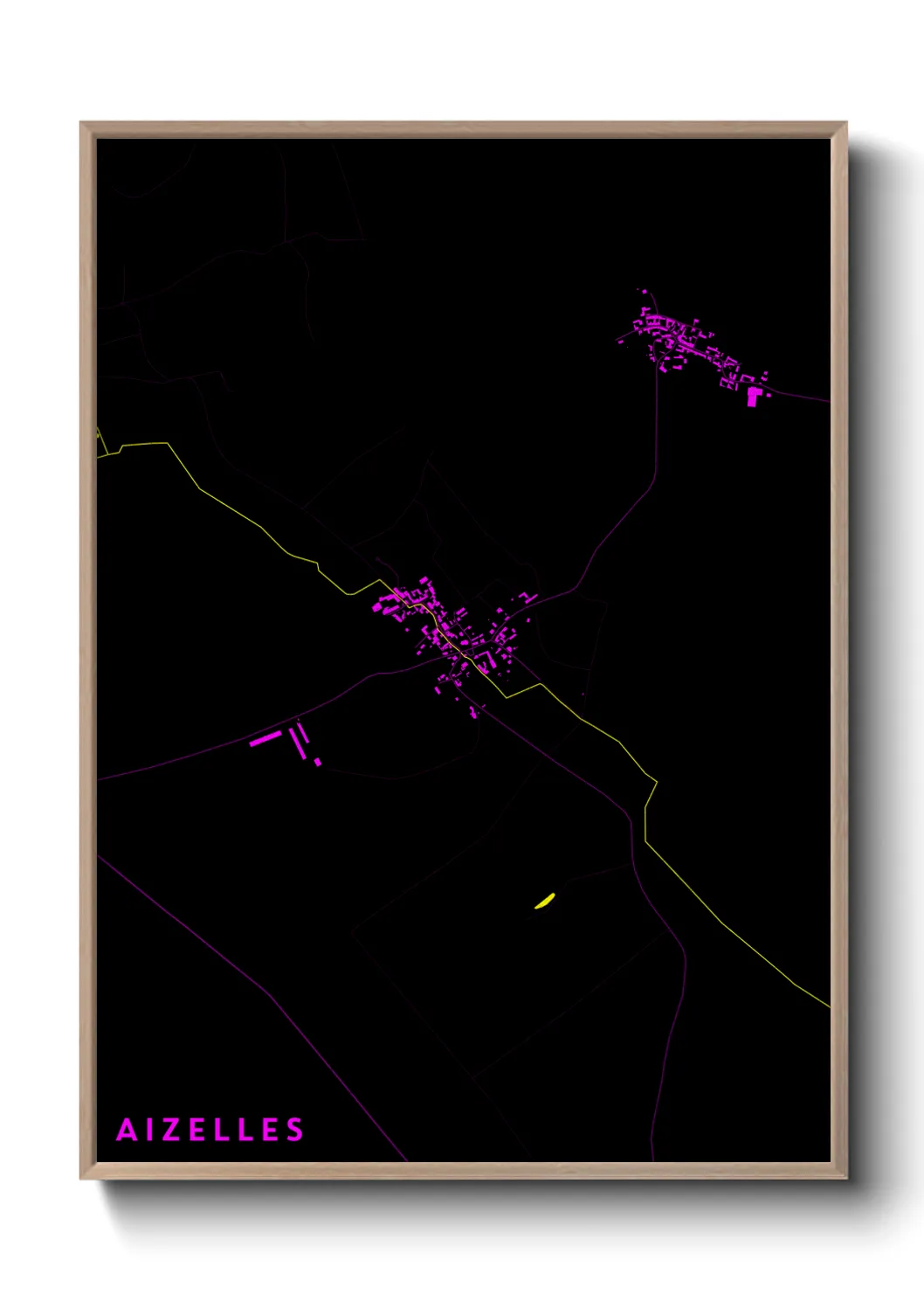 Une affiche de carte sur Aizelles