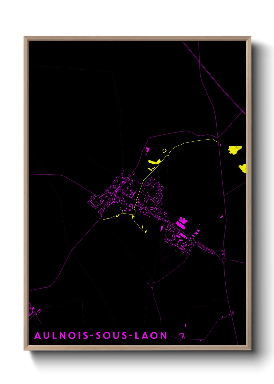 Un poster carteAulnois-sous-Laon