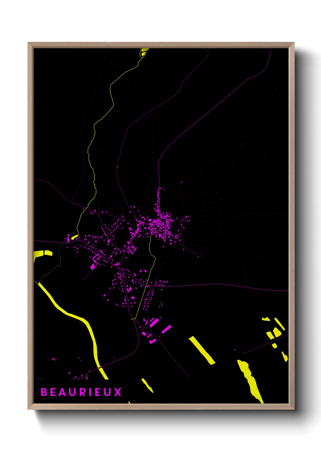 Une affiche de carte sur Beaurieux