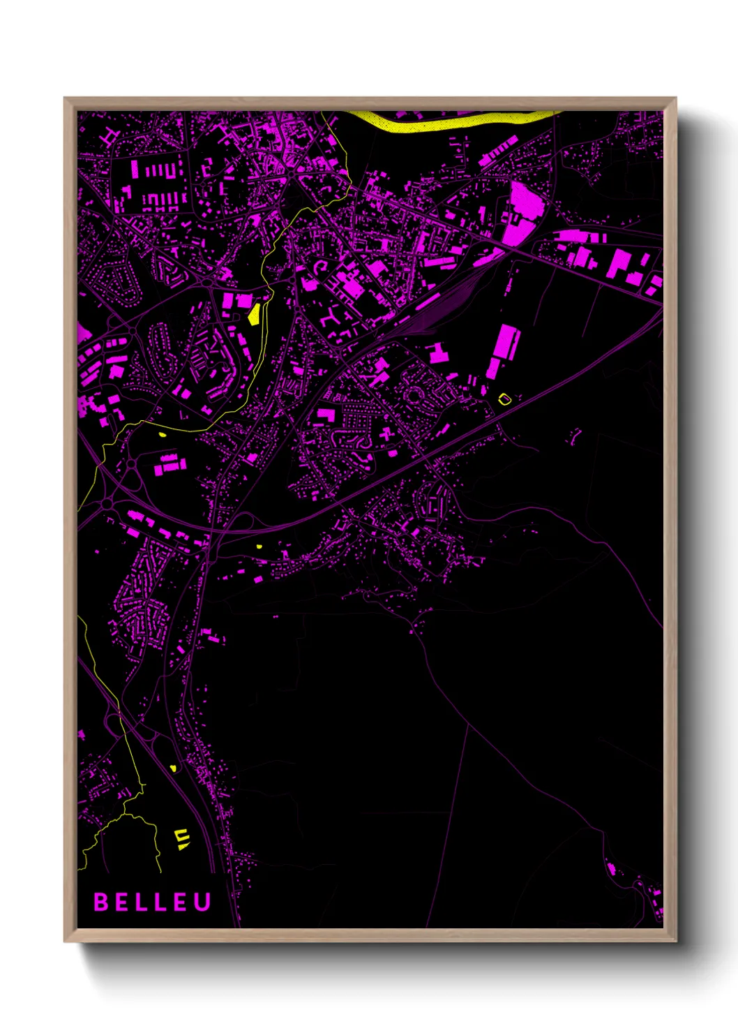 Une affiche de carte sur Belleu