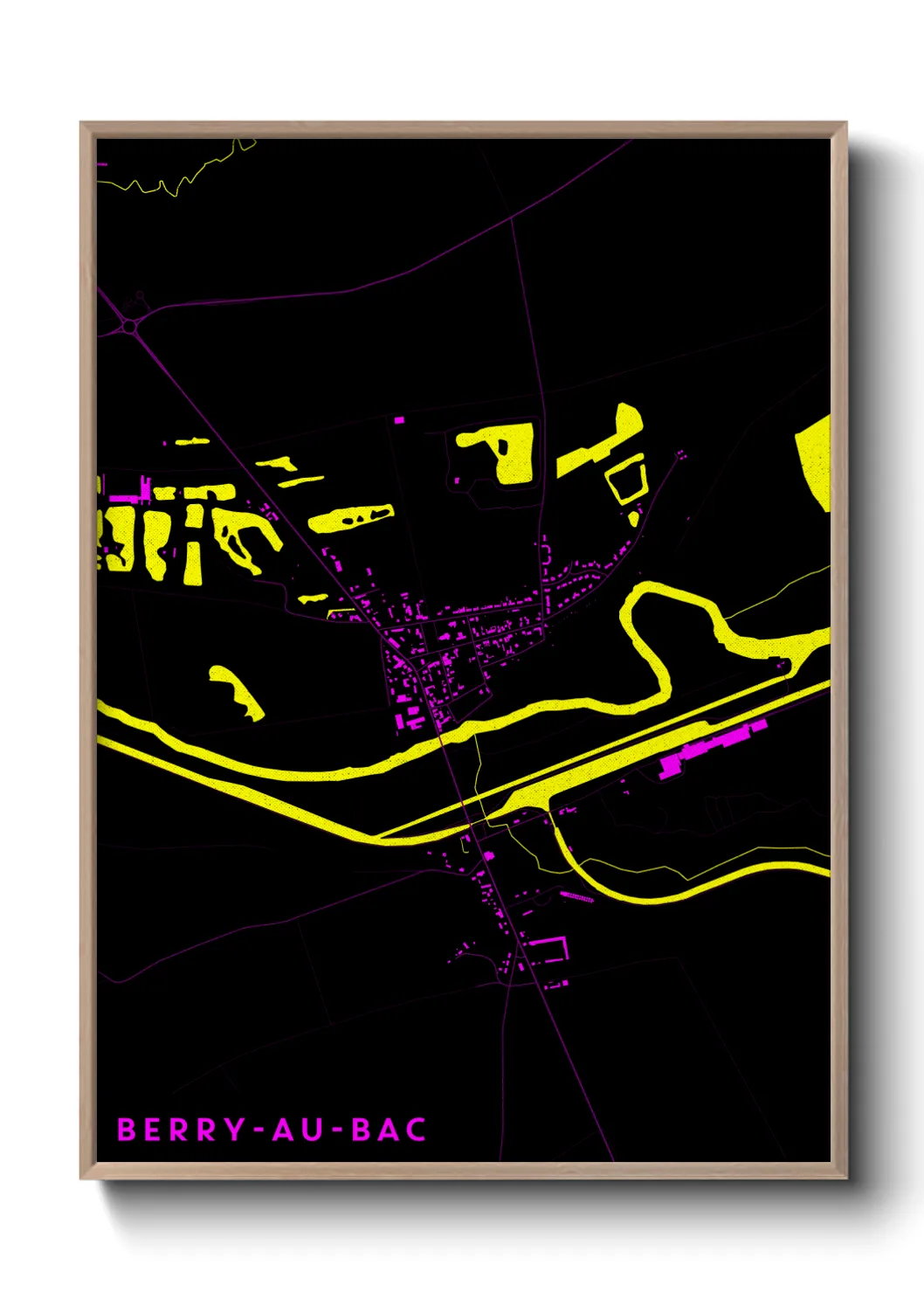 Une affiche de carte sur Berry-au-Bac