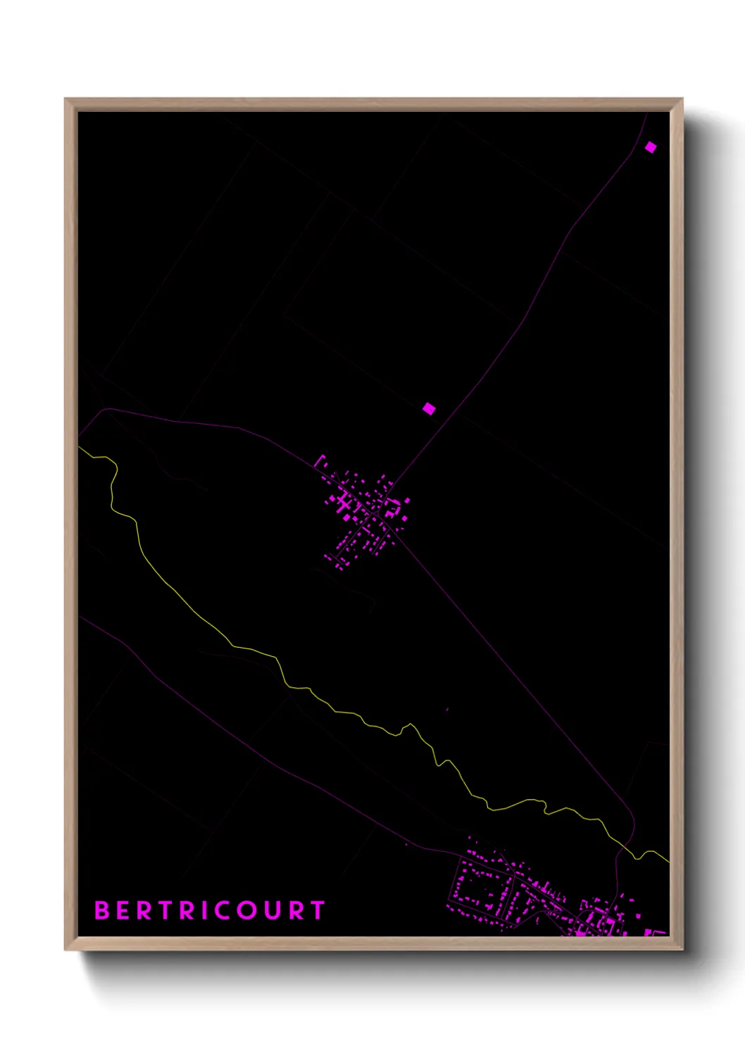 Une affiche de carte sur Bertricourt