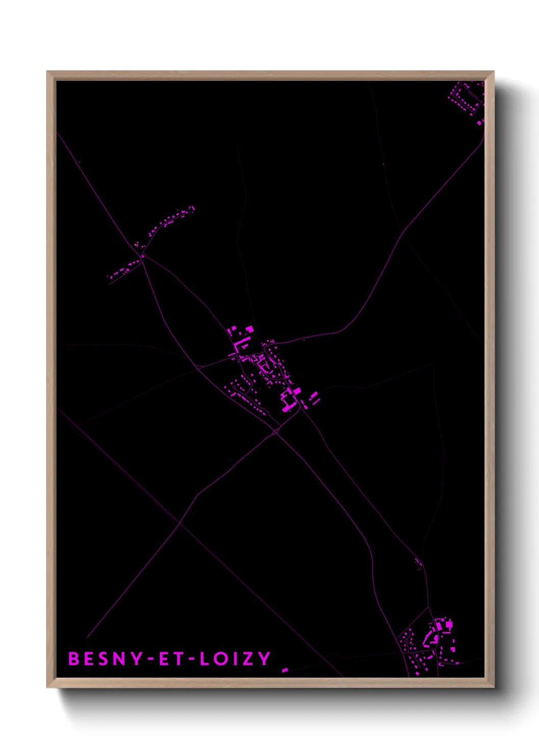 Une affiche de carte sur Besny-et-Loizy
