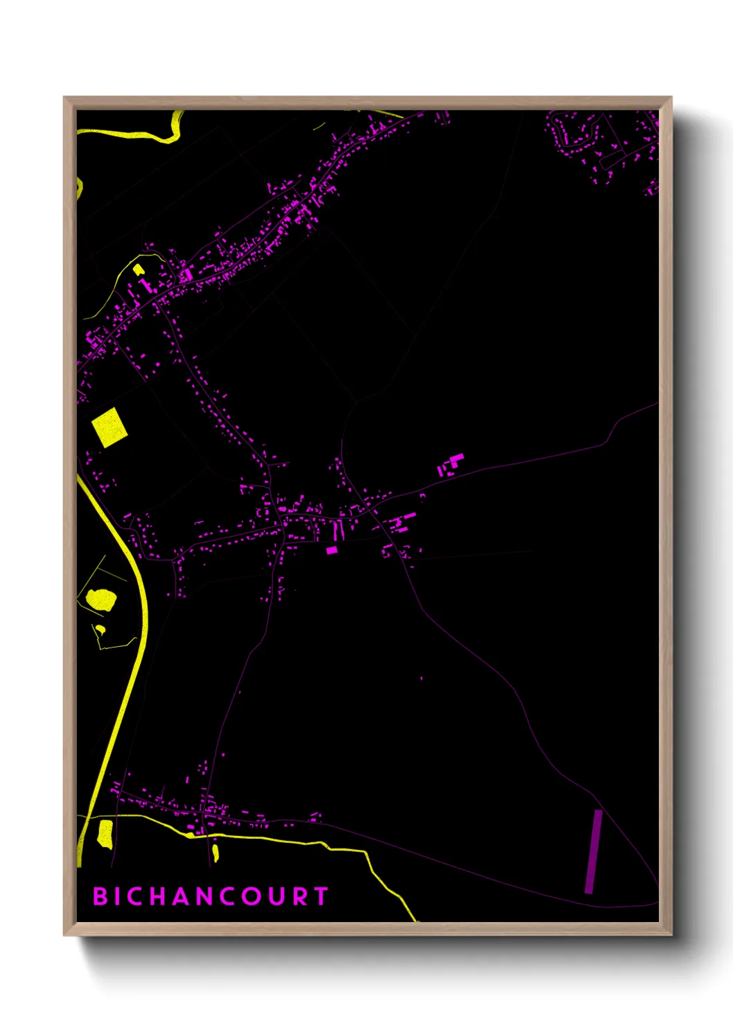 Une affiche de carte sur Bichancourt