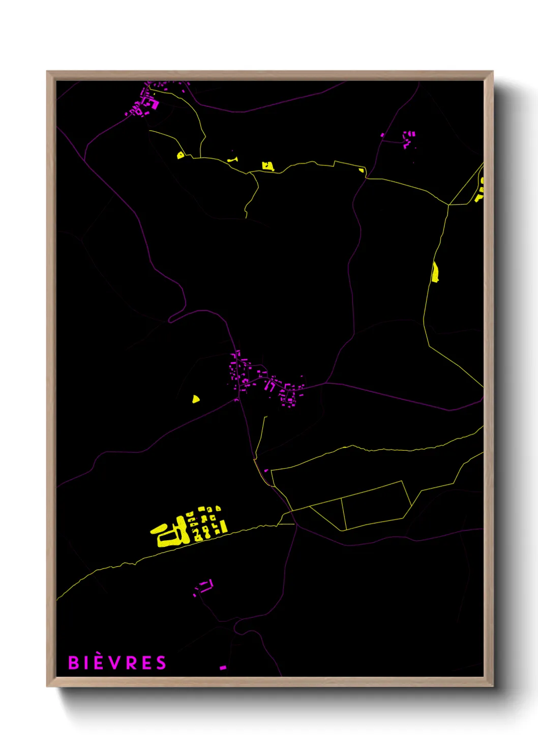 Une affiche de carte sur Bièvres