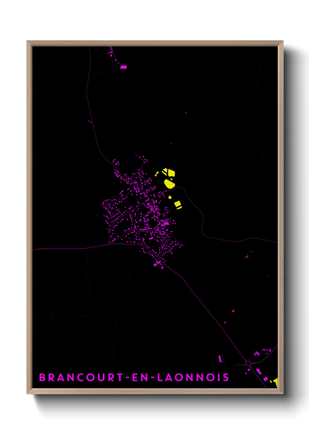 Une affiche de carte sur Brancourt-en-Laonnois
