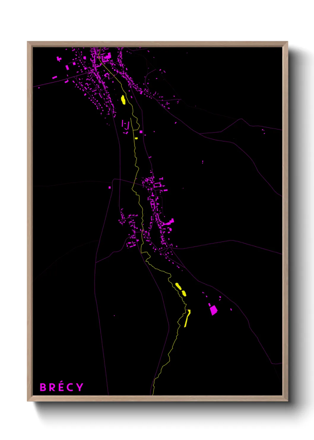 Une affiche de carte sur Brécy