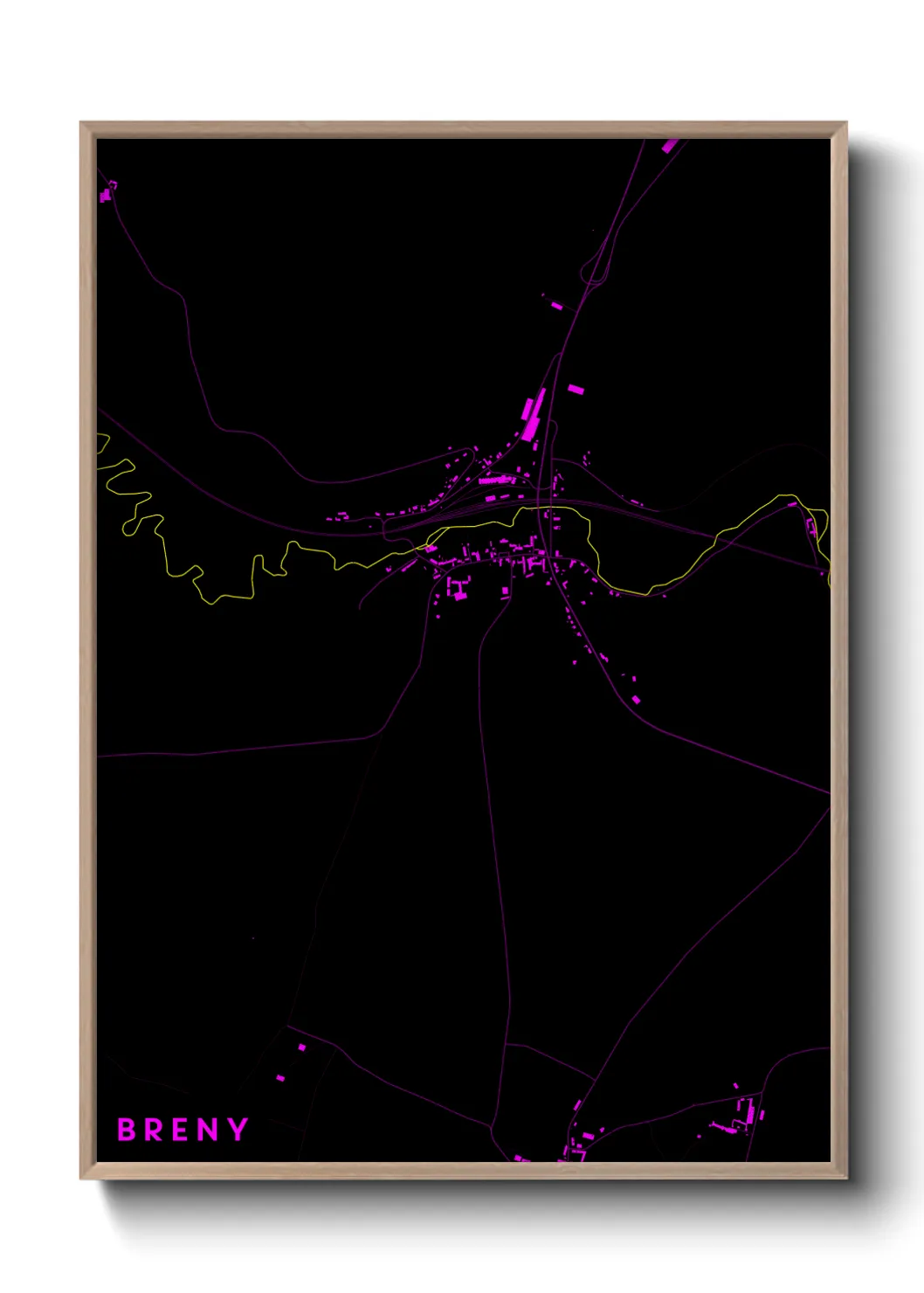 Une affiche de carte sur Breny