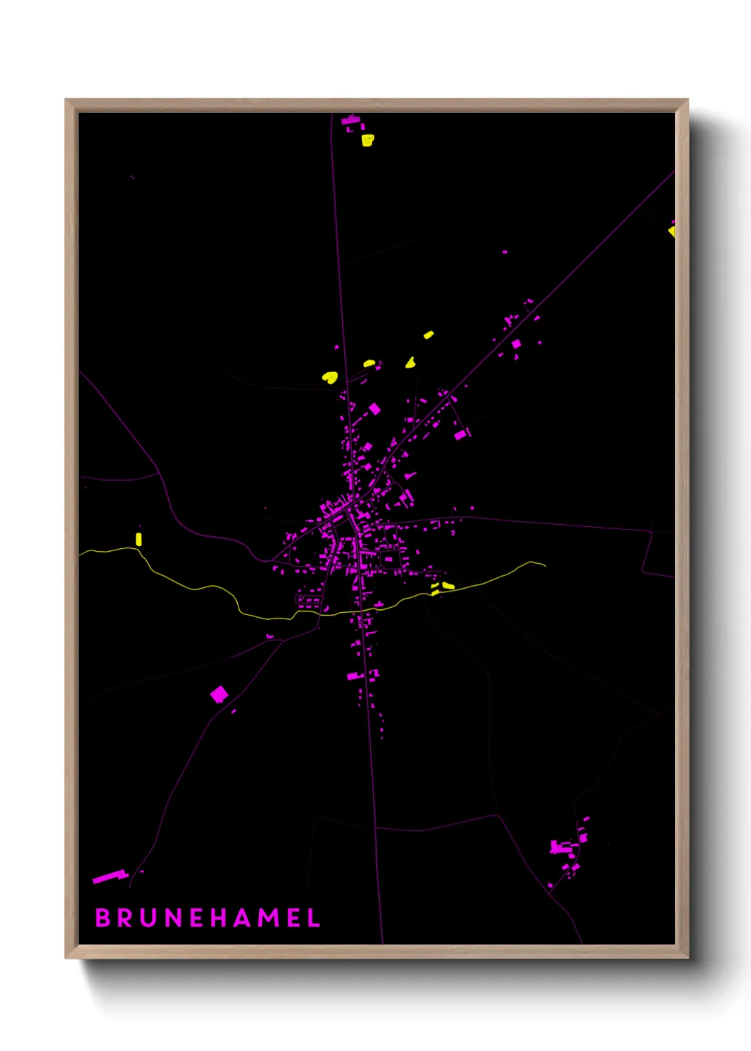 Une affiche de carte sur Brunehamel
