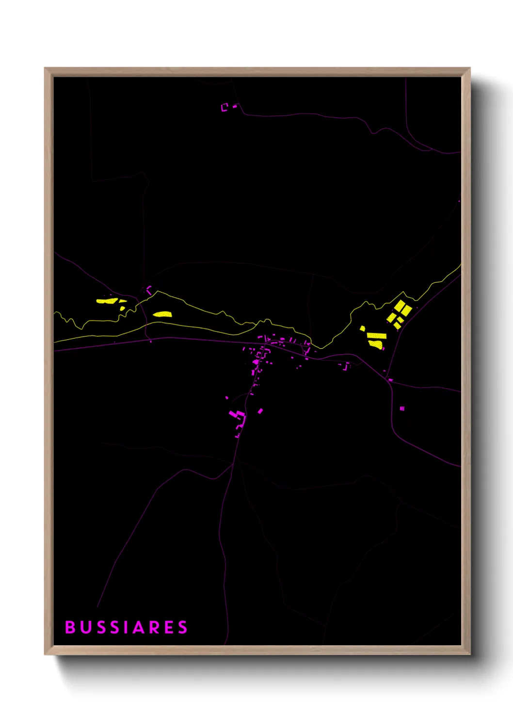 Une affiche de carte sur Bussiares