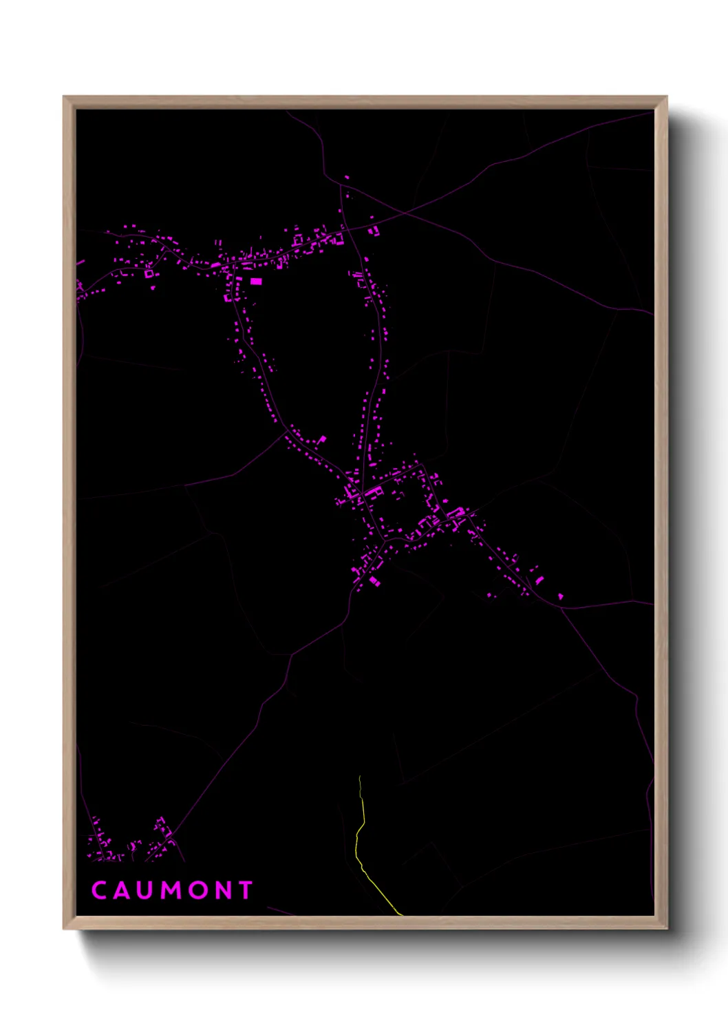 Une affiche de carte sur Caumont
