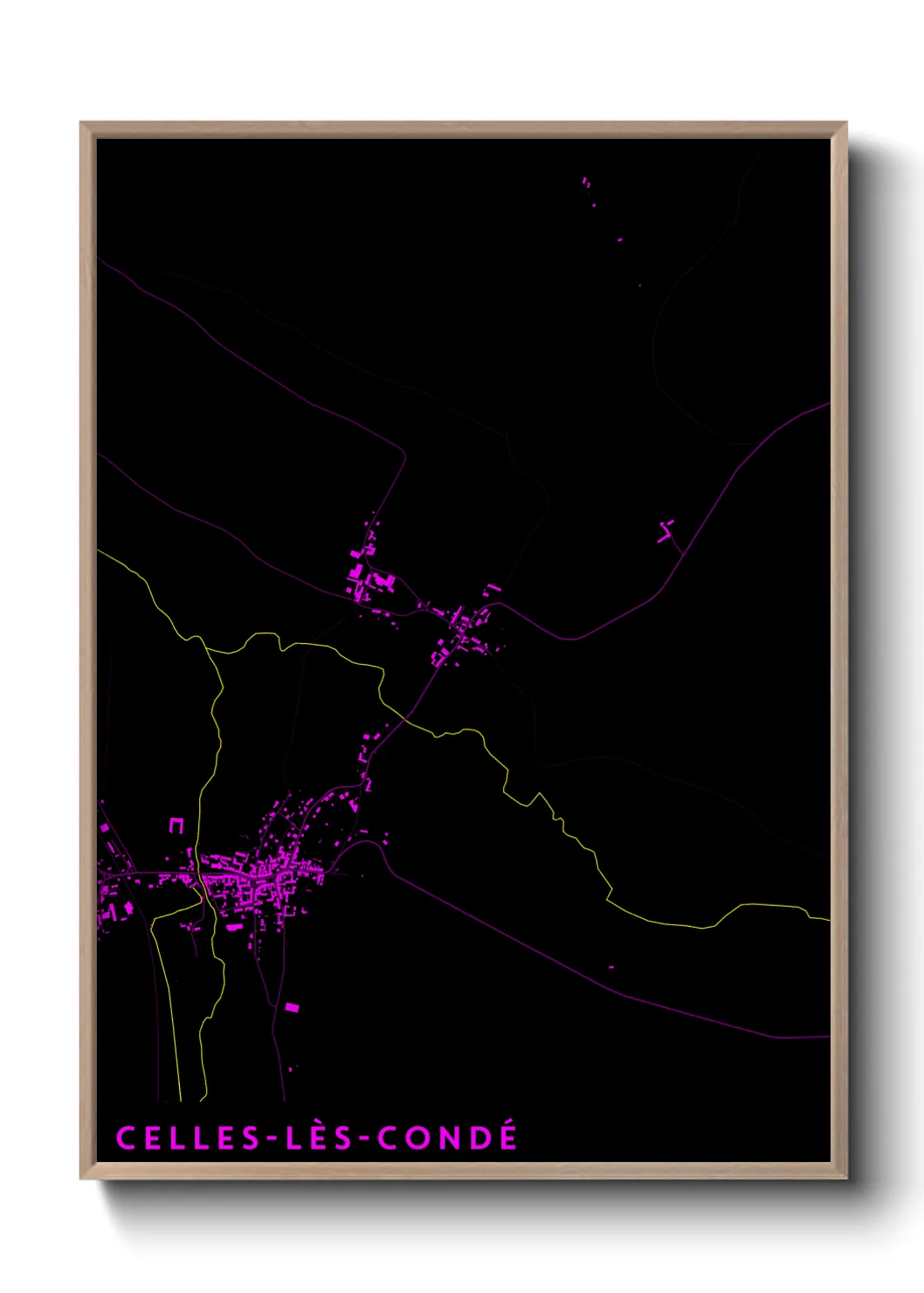 Une affiche de carte sur Celles-lès-Condé