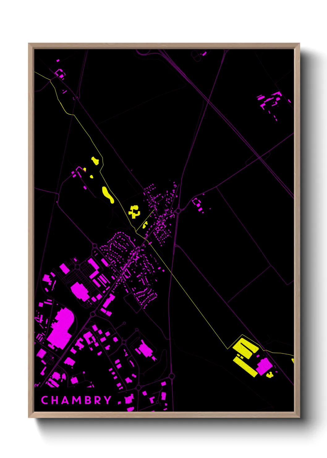 Une affiche de carte sur Chambry