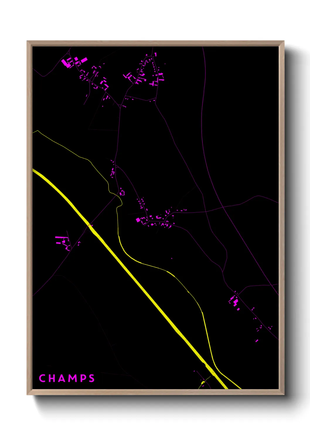 Une affiche de carte sur Champs