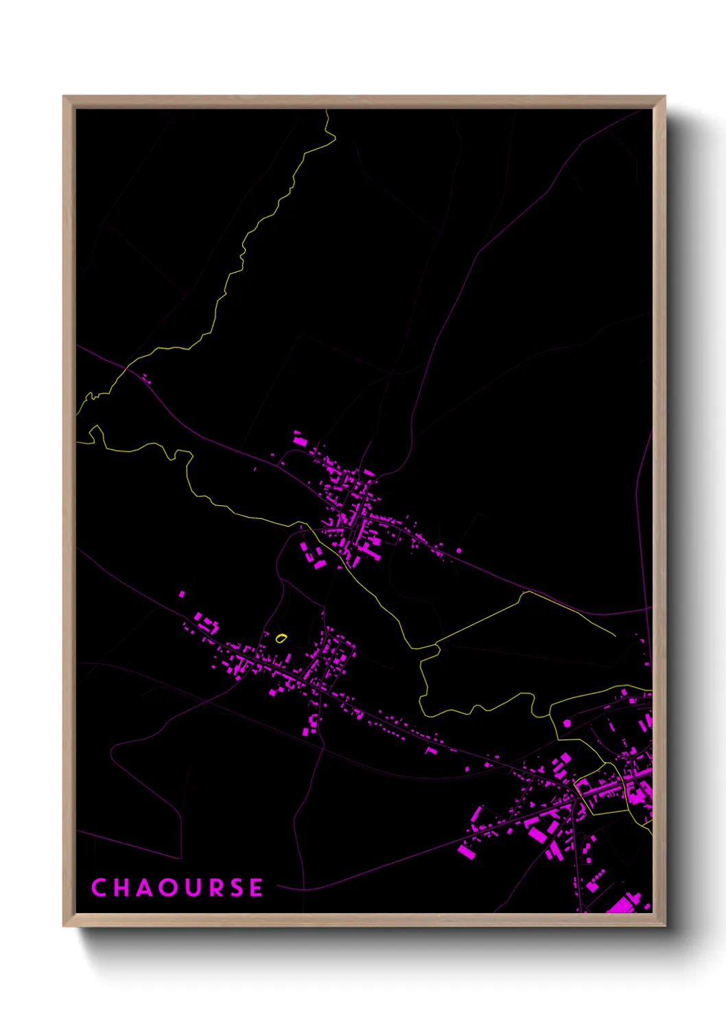 Une affiche de carte sur Chaourse