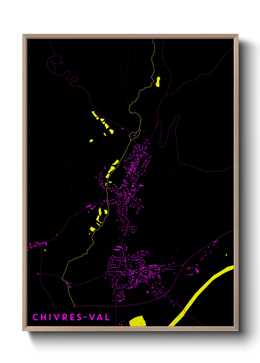 Une affiche de carte sur Chivres-Val