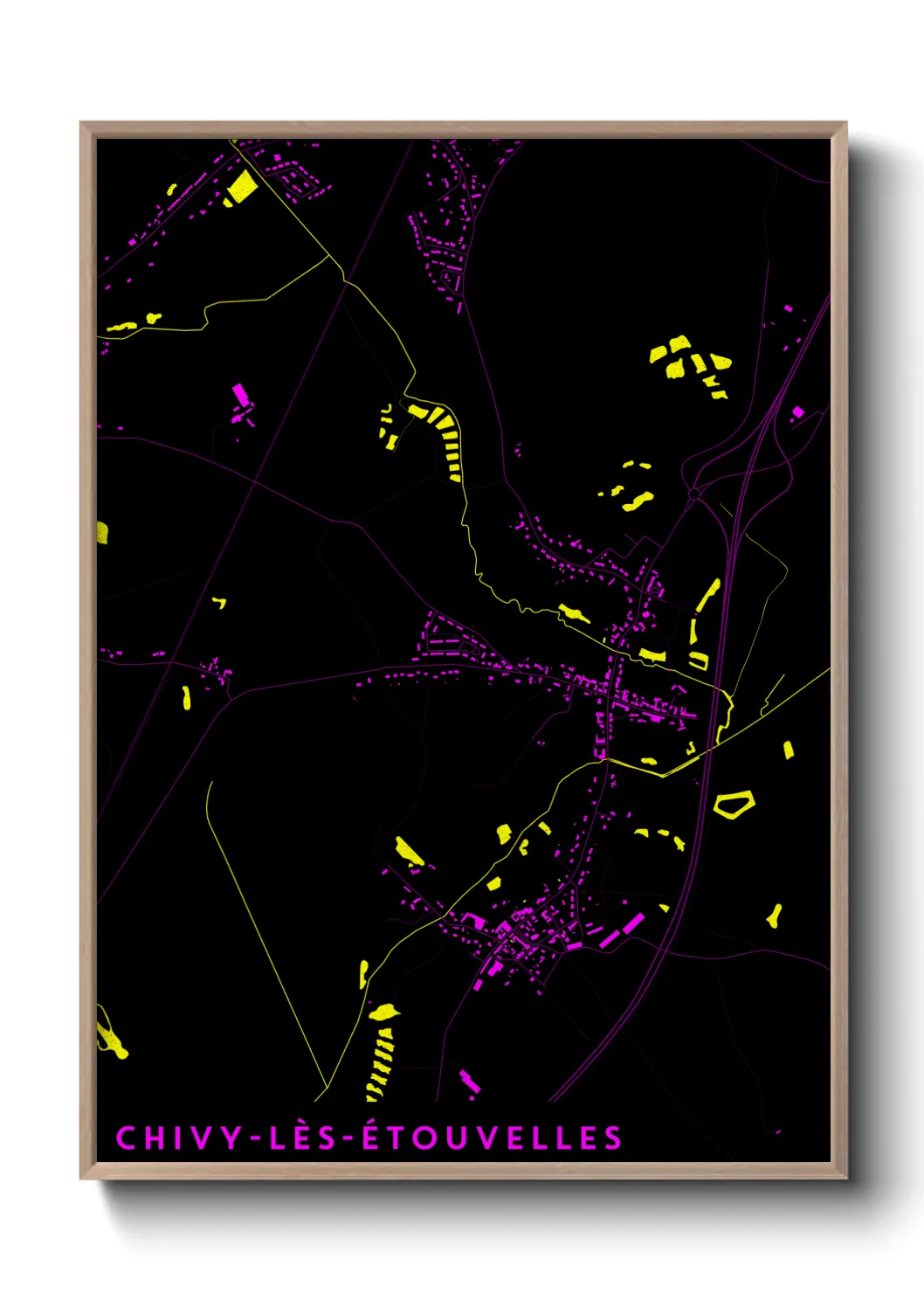 Une affiche de carte sur Chivy-lès-Étouvelles