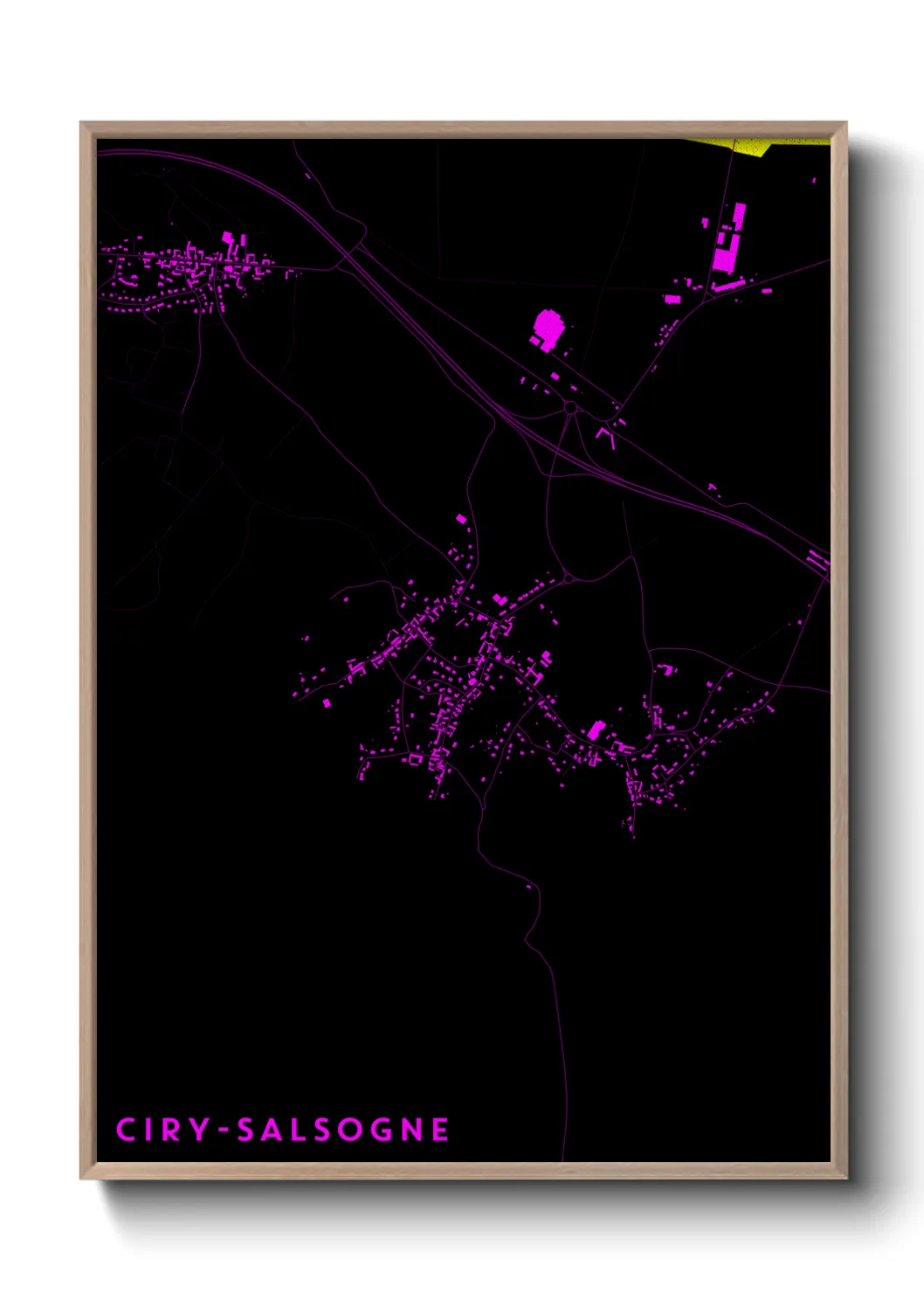 Une affiche de carte sur Ciry-Salsogne