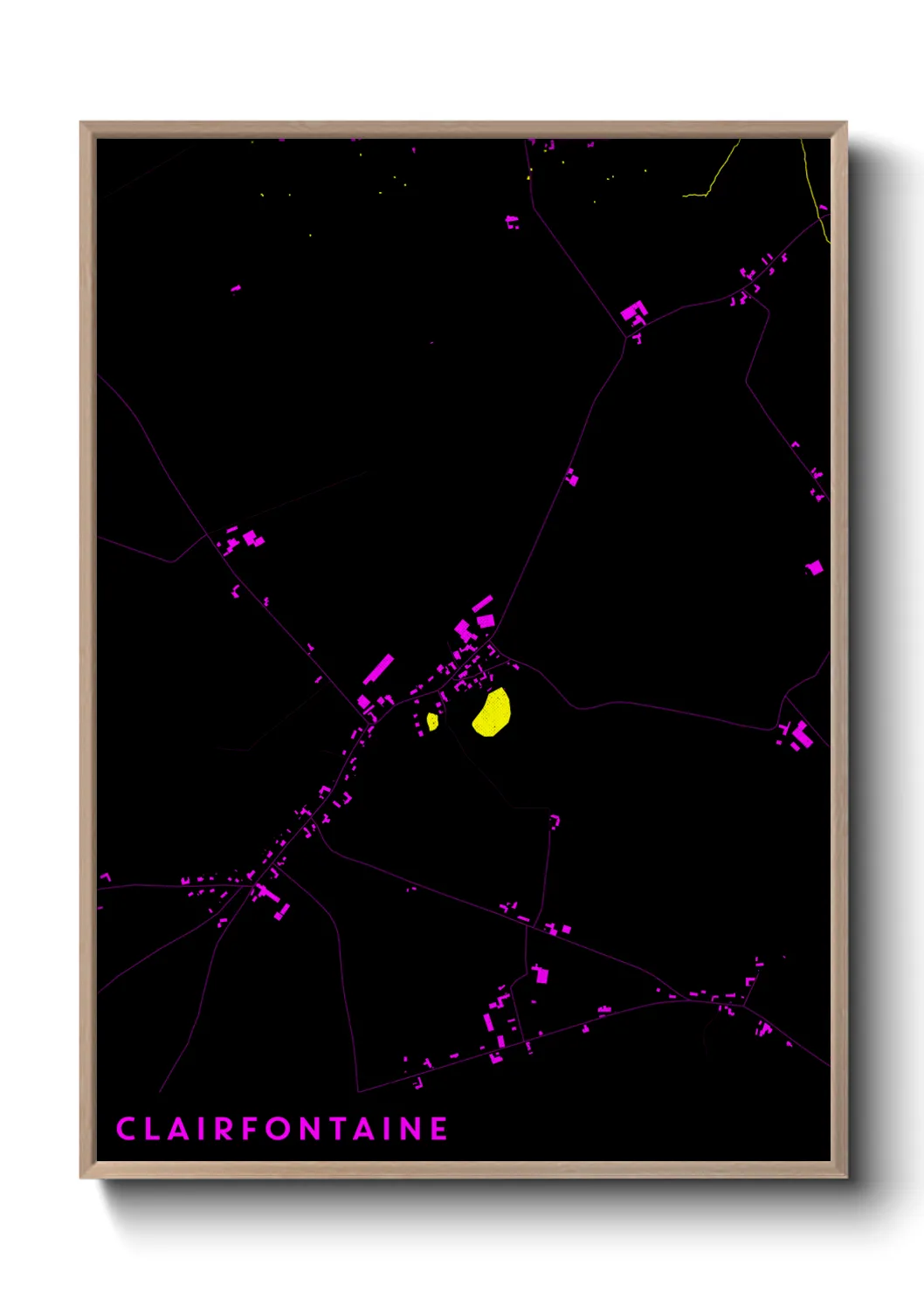 Une affiche de carte sur Clairfontaine