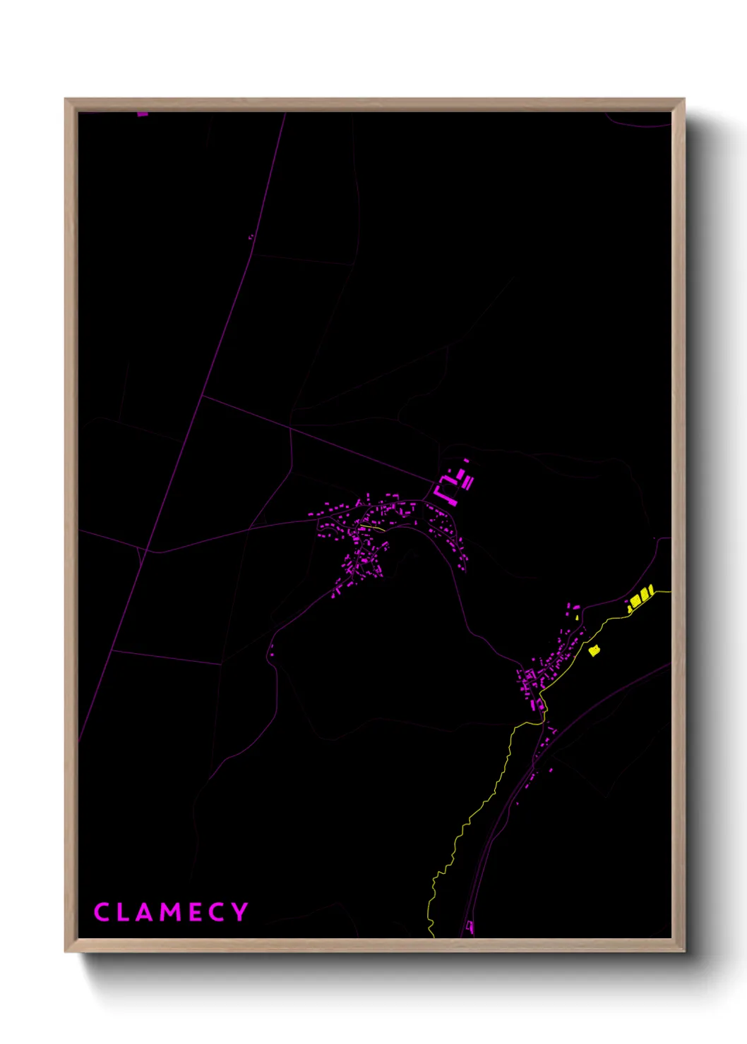 Une affiche de carte sur Clamecy