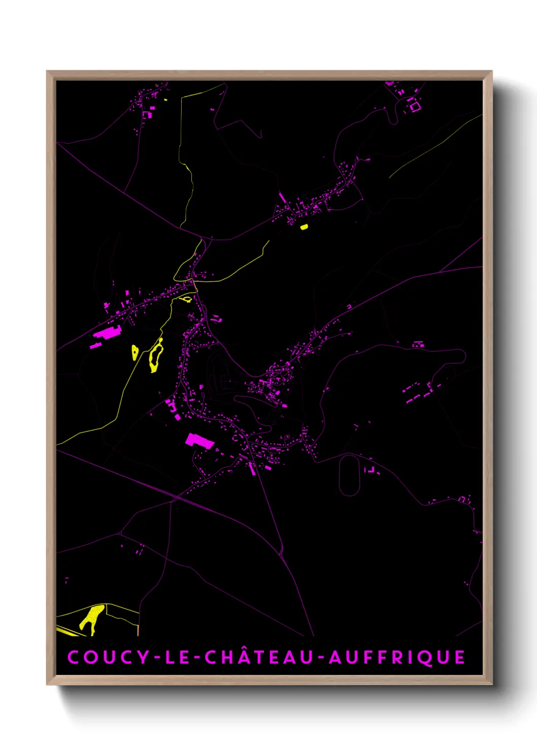 Une affiche de carte sur Coucy-le-Château-Auffrique
