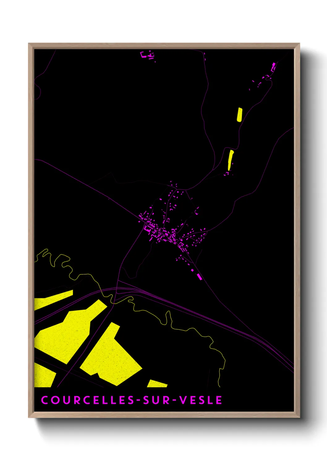 Une affiche de carte sur Courcelles-sur-Vesle