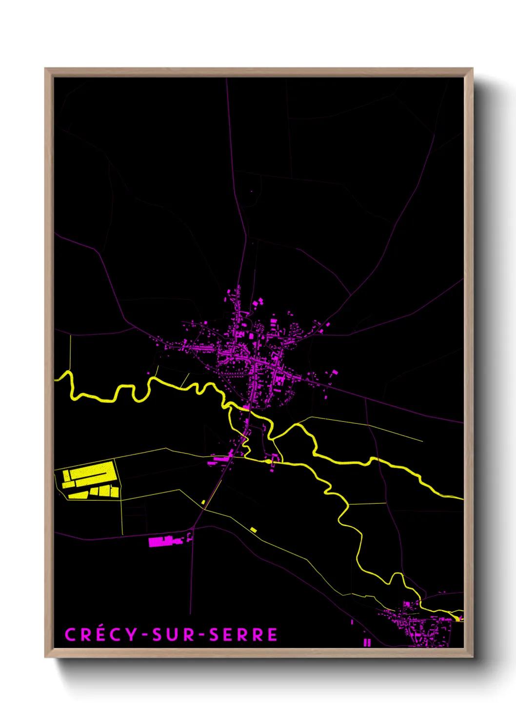 Une affiche de carte sur Crécy-sur-Serre