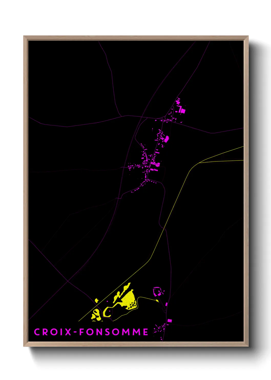 Une affiche de carte sur Croix-Fonsomme