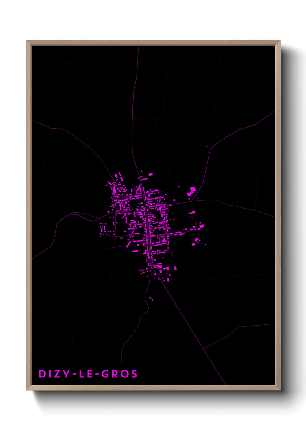Une affiche de carte sur Dizy-le-Gros