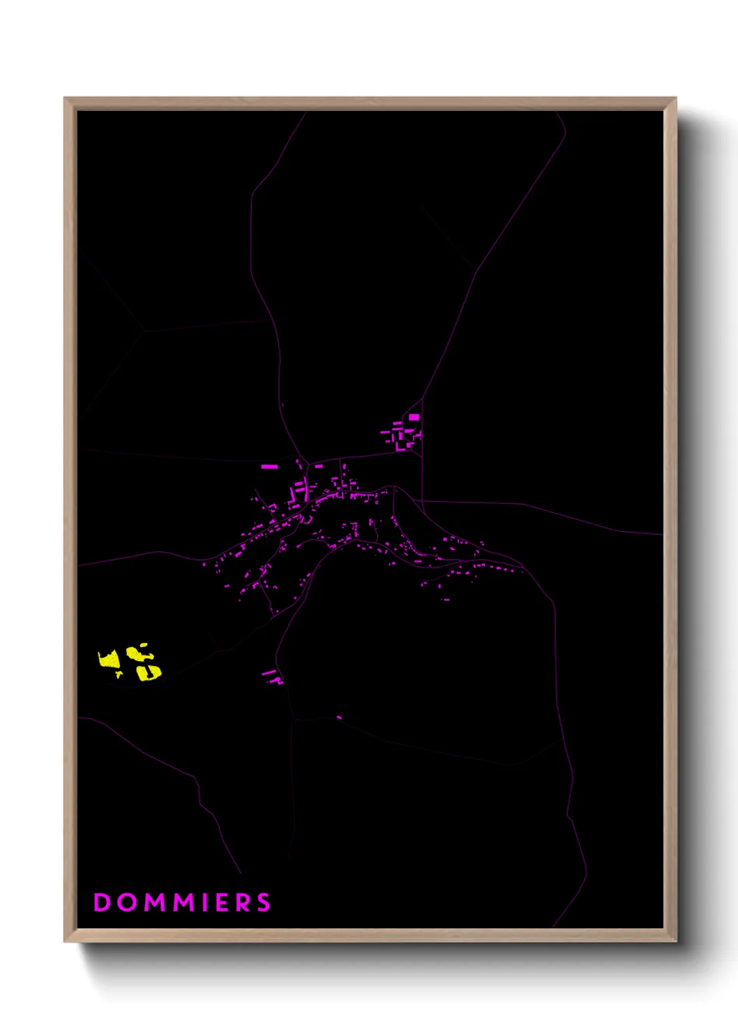 Une affiche de carte sur Dommiers