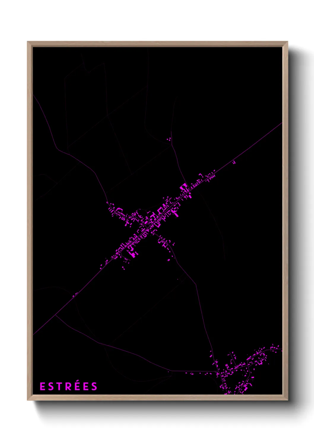 Une affiche de carte sur Estrées
