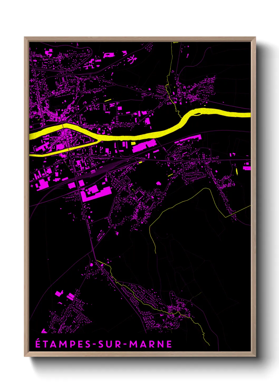 Une affiche de carte sur Étampes-sur-Marne